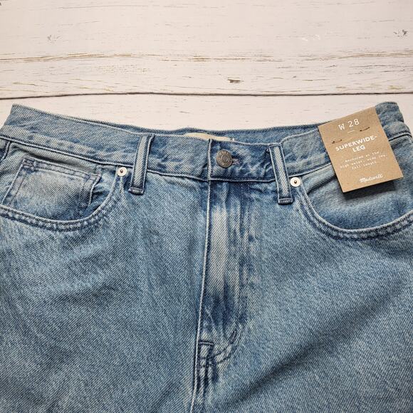 Madewell Superwide Wide Leg Jeans Light Lintz Wash Baggy Relaxed High Rise 28 - Picture 5 of 12